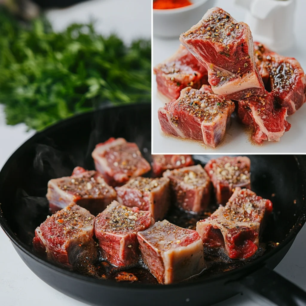 Beef Neck Bones Recipe- A comforting bowl of slow-cooked beef neck bones, braised to perfection, and garnished with fresh herbs for maximum flavor.