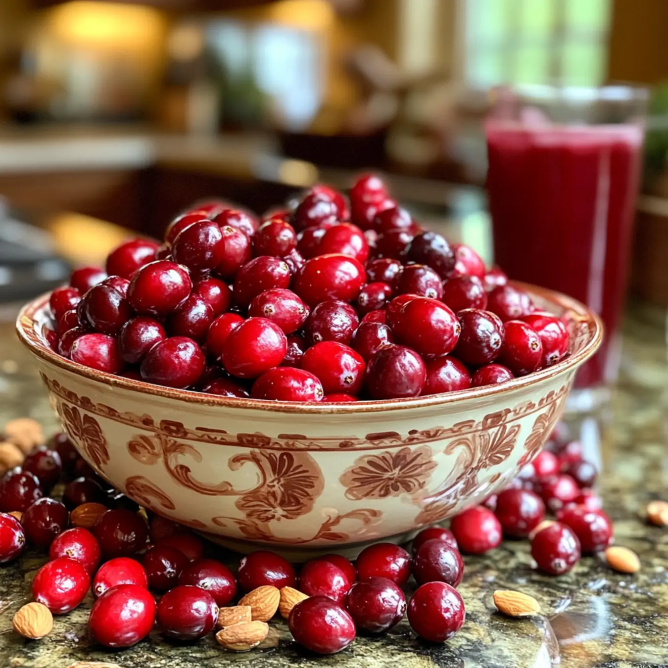 A bowl of Craisins with fresh cranberries on a wooden table.