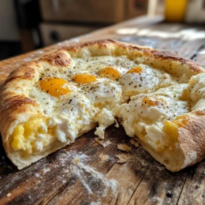 Traditional Pizza Rustica with a golden crust and cheesy filling.