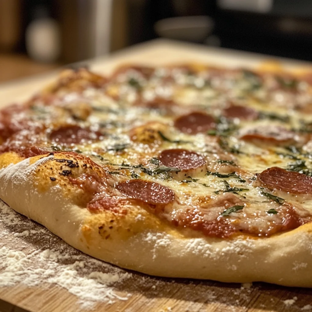 rolling out dough for homemade Pizza Rustica crust.