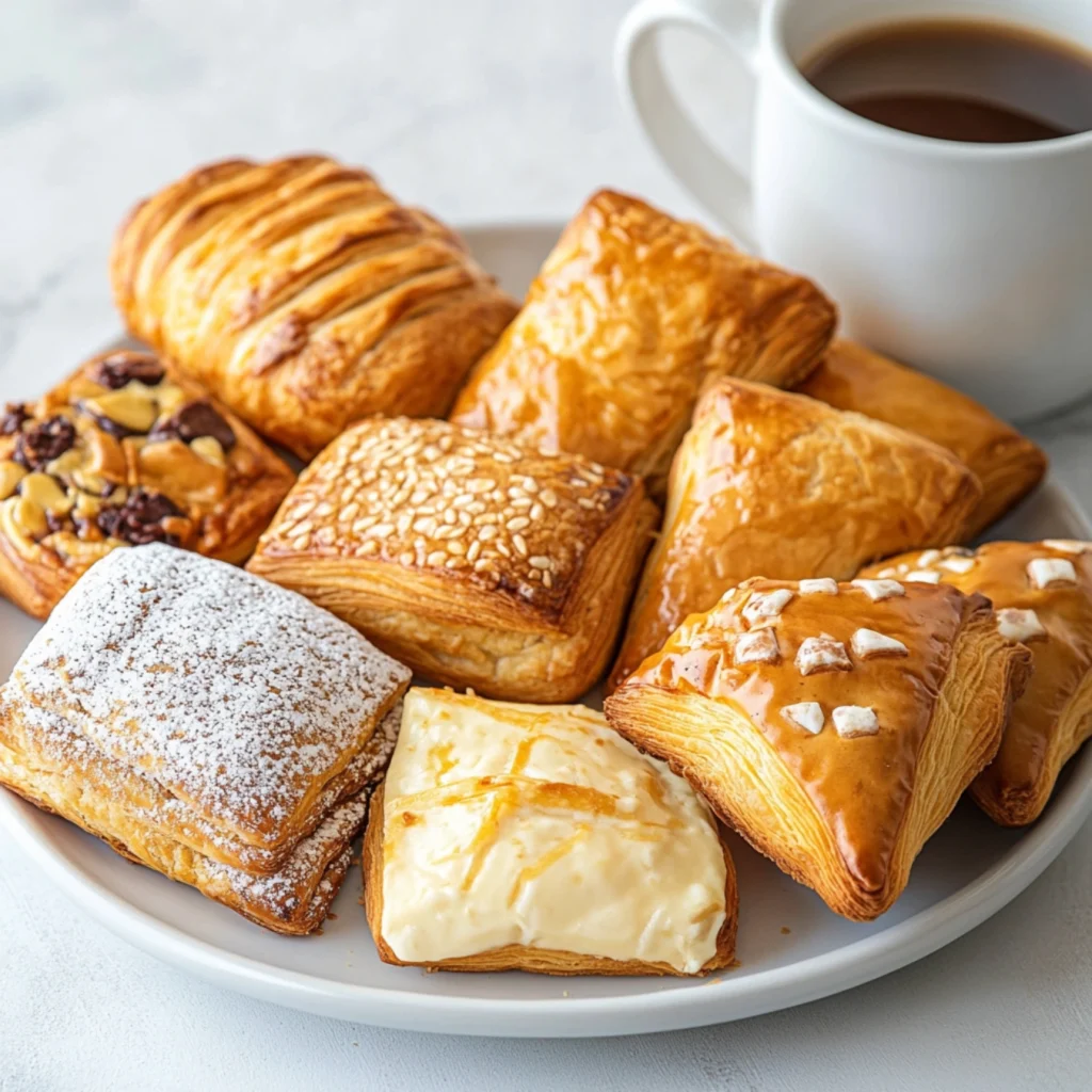 Different varieties of Swiss Gipfeli—chocolate-filled, cheese-stuffed, and plain.