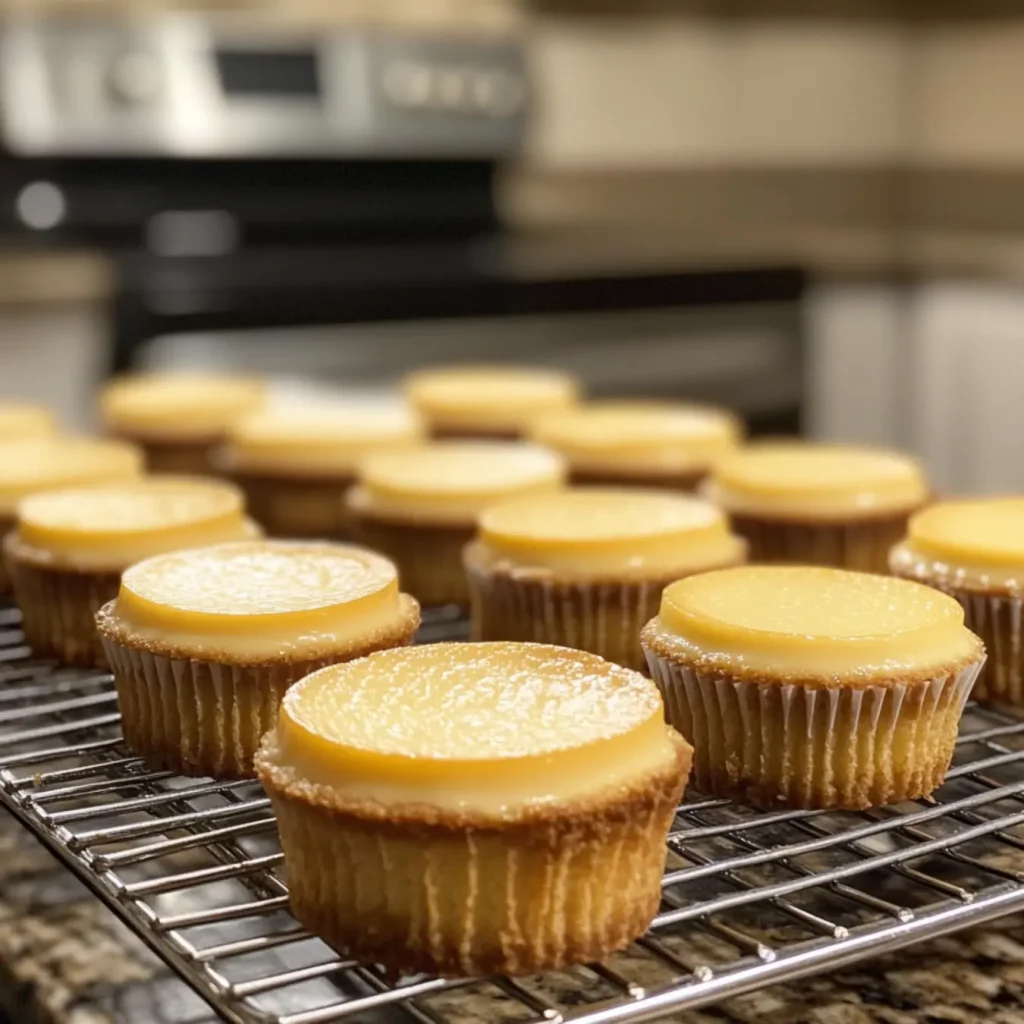 How do I know when mini cheesecakes are done?-Mini cheesecakes cooling on a wire rack after baking