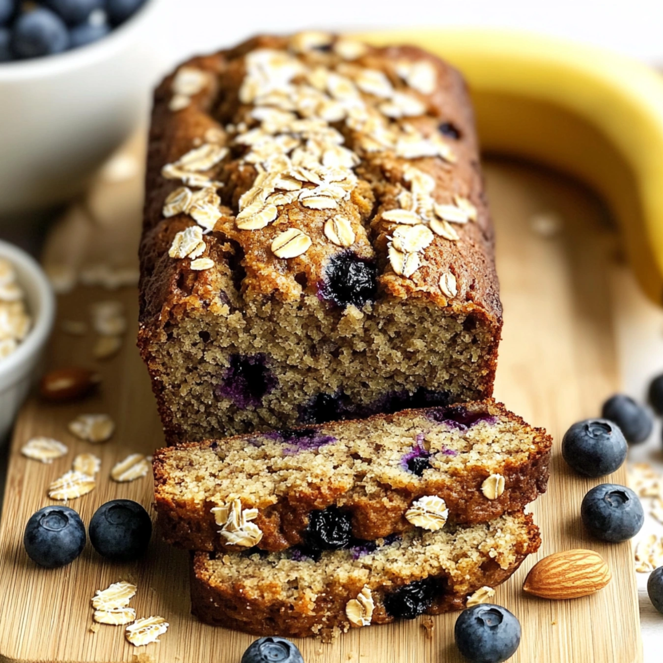 Freshly baked healthy treats on a rustic wooden table.