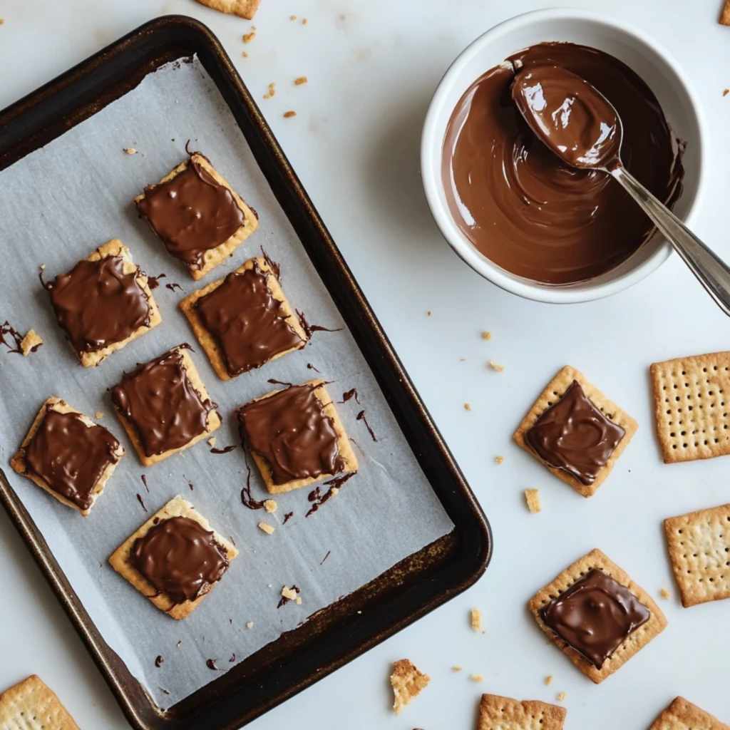 Step-by-step process of making Cheez-It peanut butter and chocolate sandwiches.