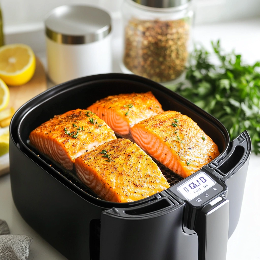 Frozen salmon in air fryer