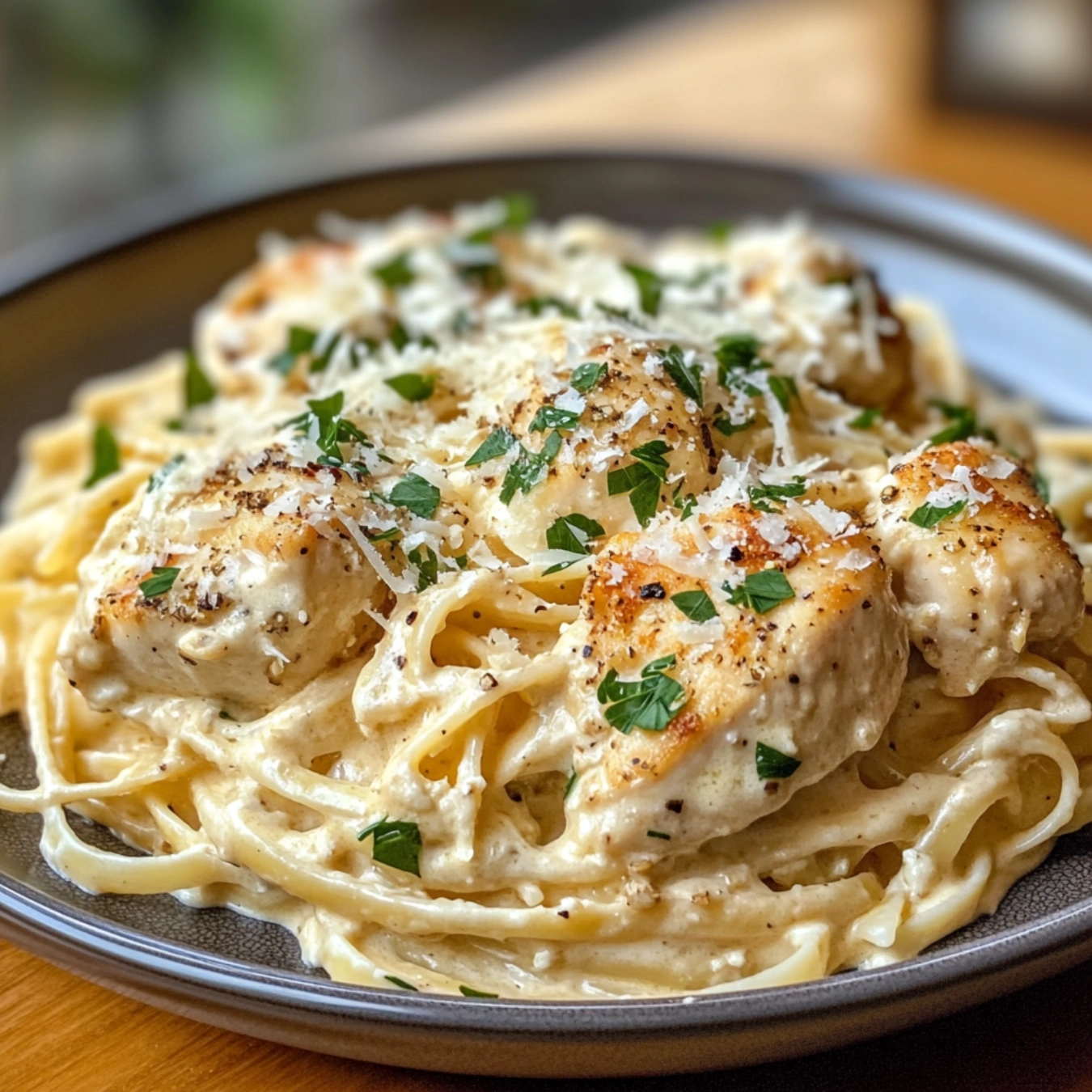 Garlic Butter Chicken with Creamy Ricotta Alfredo Pasta