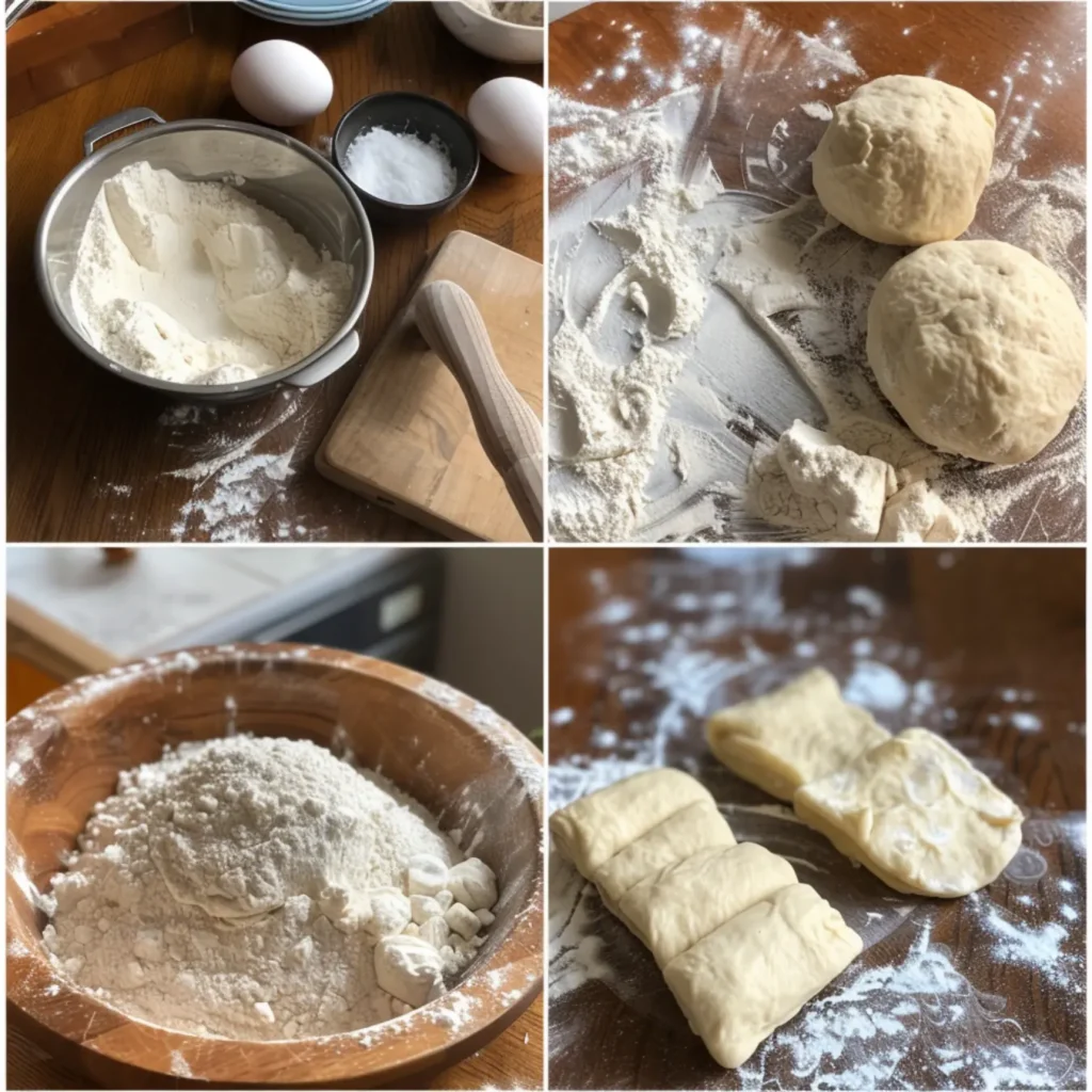 Step-by-step dough preparation for homemade maple donut bars.